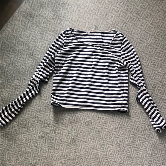 Free People Tops - Navy and white striped free people crop top